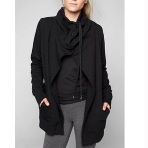 🍉 Athleta Wrapper's Delight Drape Jacket Black XS